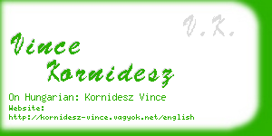 vince kornidesz business card